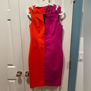 Karen Millen- Pink and Orange Cocktail dress - UK size 12, US size 8